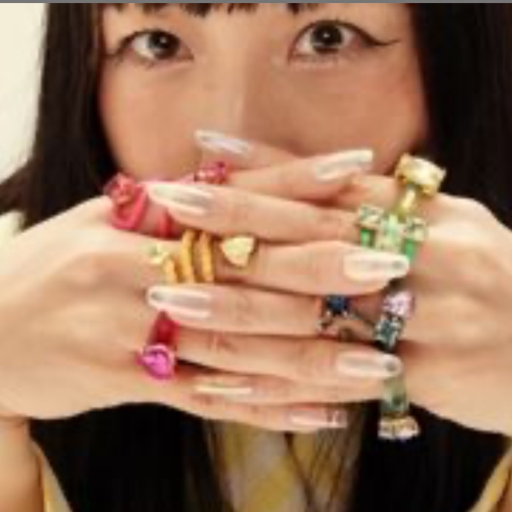 NAILS BY ME X JCREW STACKED CRYSTAL RING SZ 7 NWT - Picture 3 of 9